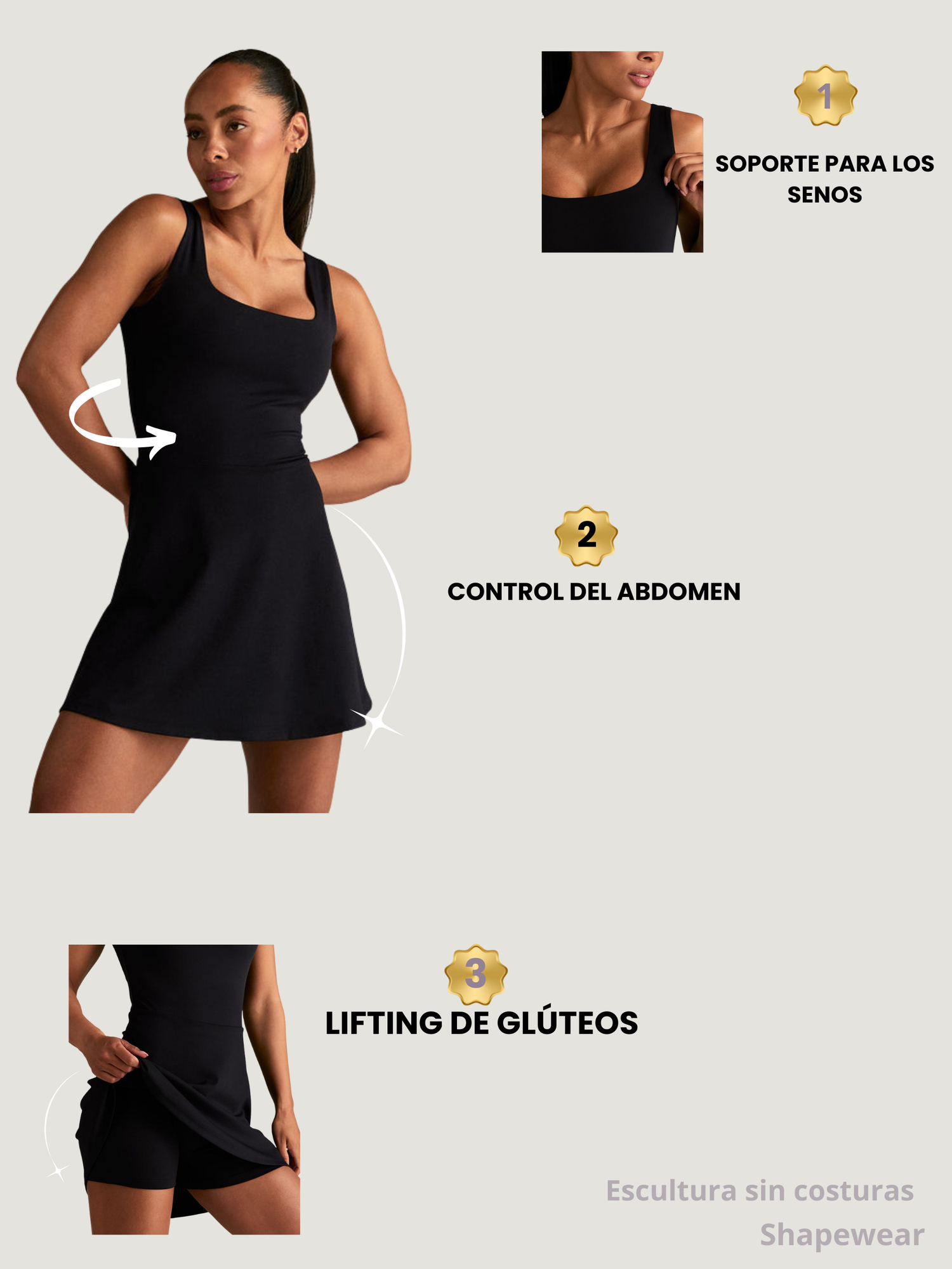 Body vestido corto